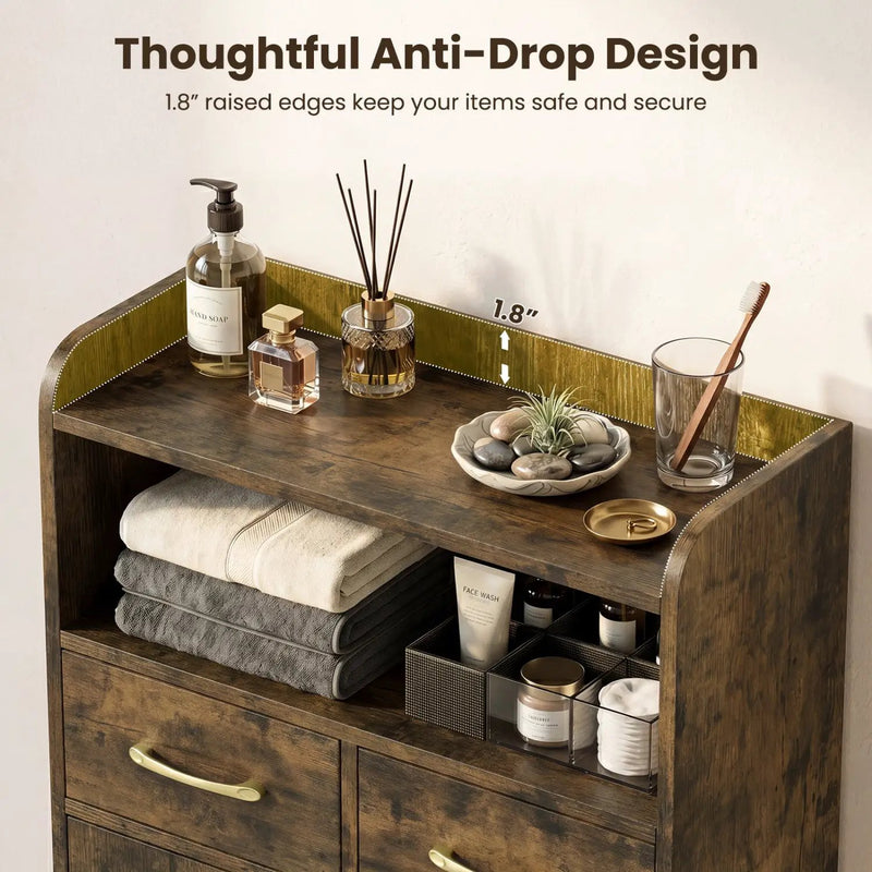 Freestanding Bathroom Storage Cabinet with 2 Drawers & Doors by DirectDeals