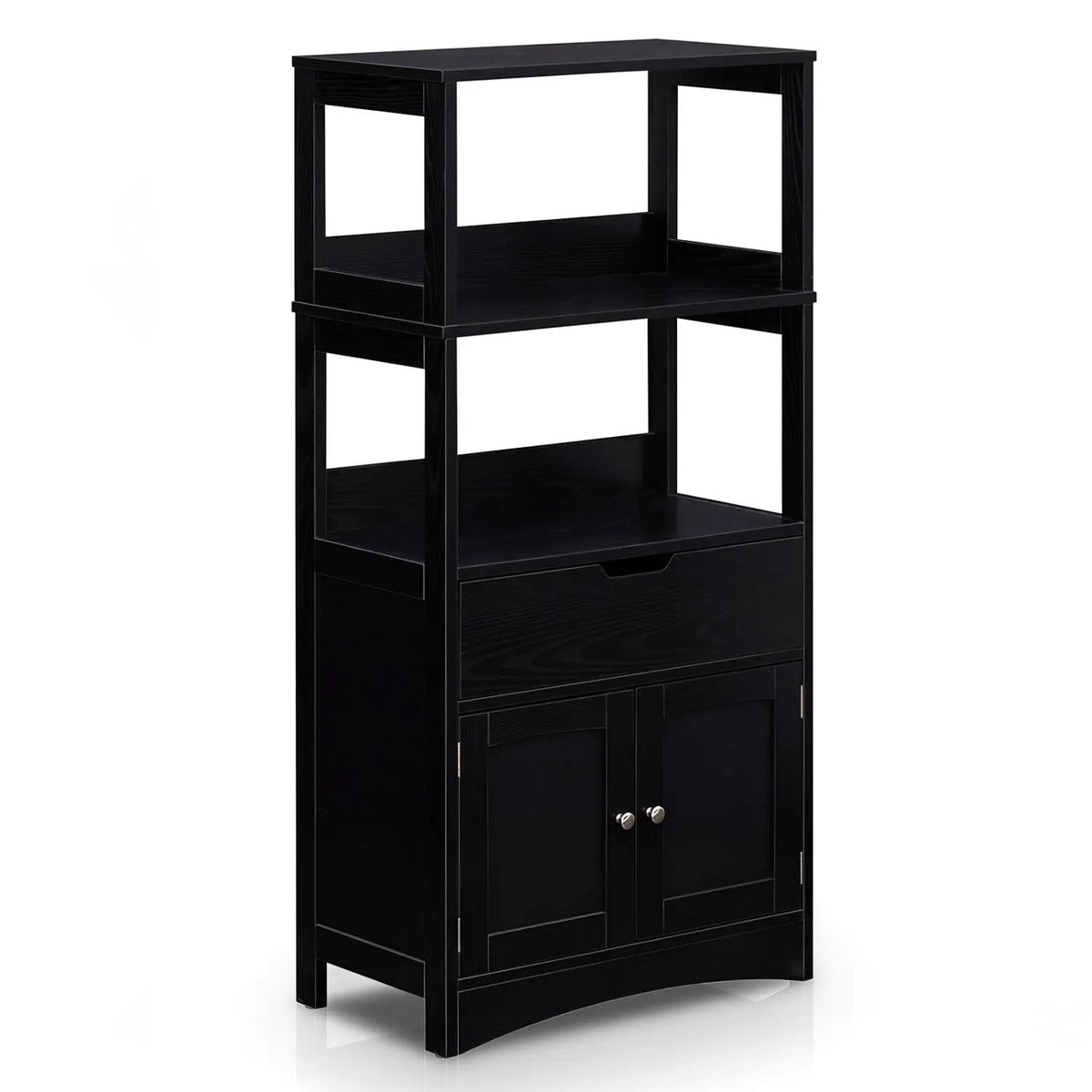 Bathroom Floor Cabinet with Open Shelves and Drawer by DirectDeals