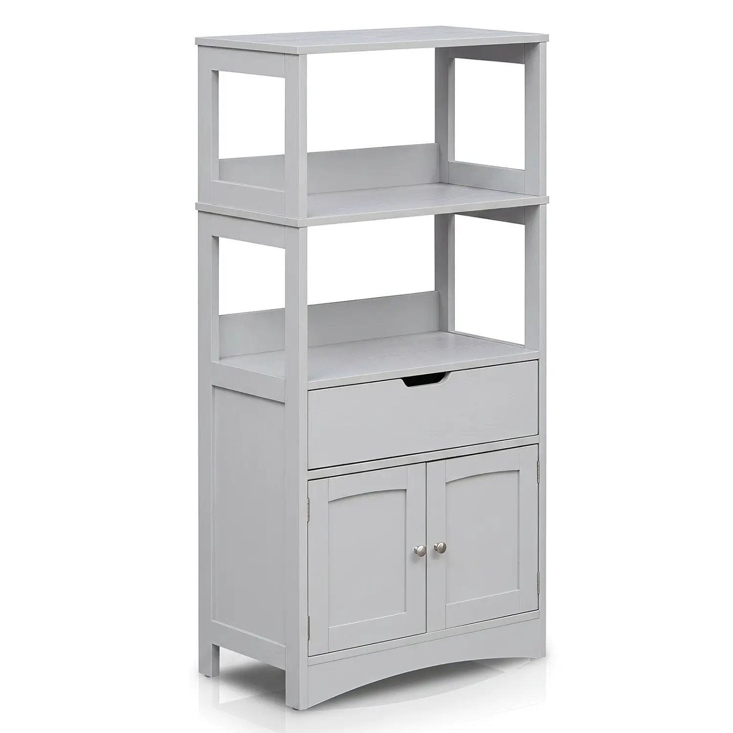 Bathroom Floor Cabinet with Open Shelves and Drawer by DirectDeals