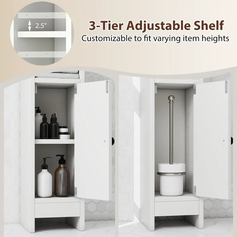 Bathroom Slim Cabinet Corner with Door and Adjustable Shelf by DirectDeals