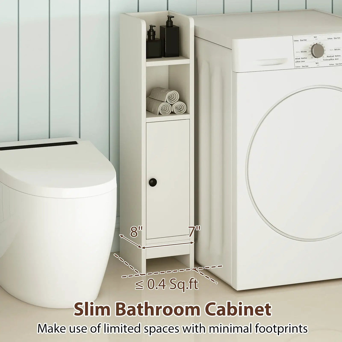 Bathroom Slim Cabinet Corner with Door and Adjustable Shelf by DirectDeals