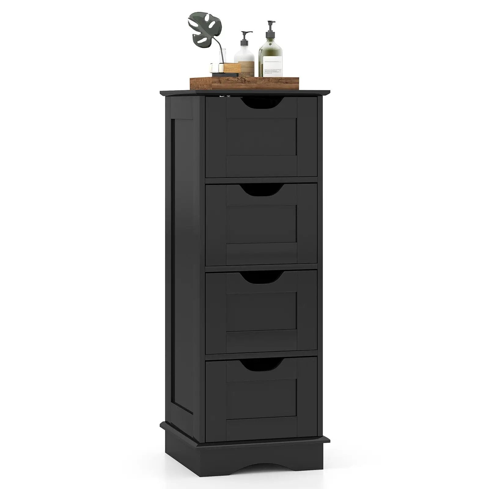 Bathroom Storage Cabinet with Cutout Handles and 4 Drawers by DirectDeals