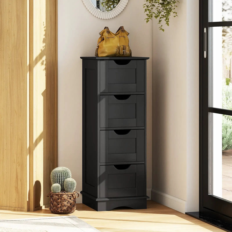 Bathroom Storage Cabinet with Cutout Handles and 4 Drawers by DirectDeals
