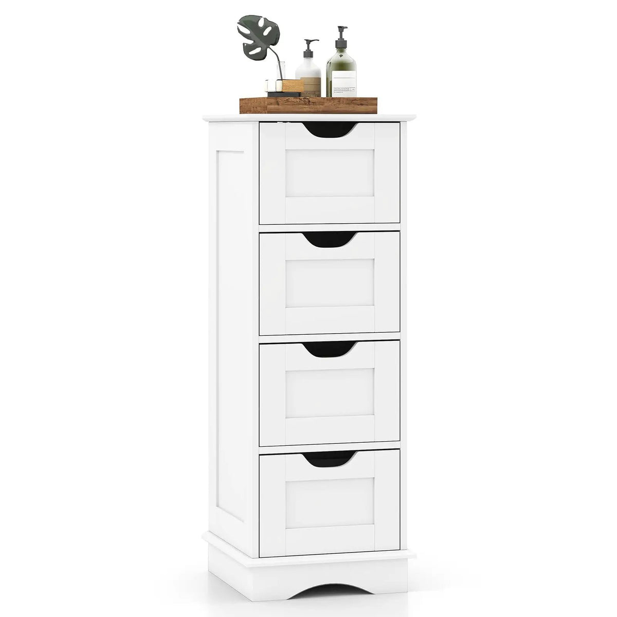 Bathroom Storage Cabinet with Cutout Handles and 4 Drawers by DirectDeals