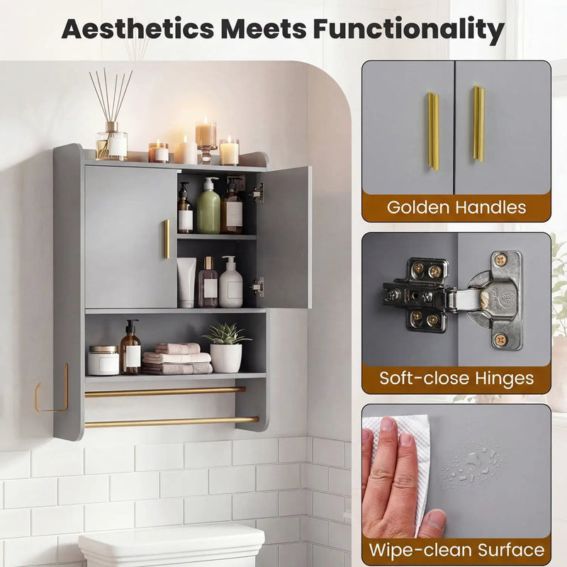 Bathroom Wall Cabinet Wall Mounted Medicine Cabinet with Towel Bars by DirectDeals
