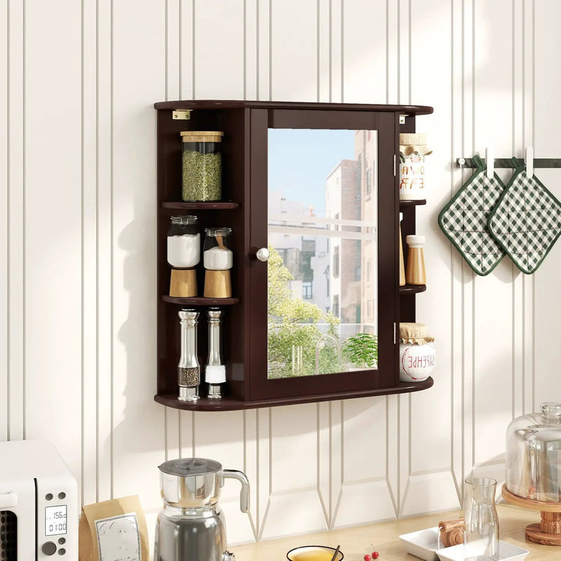 Bathroom Wall Cabinet with Mirror Door and Adjustable Shelves by DirectDeals