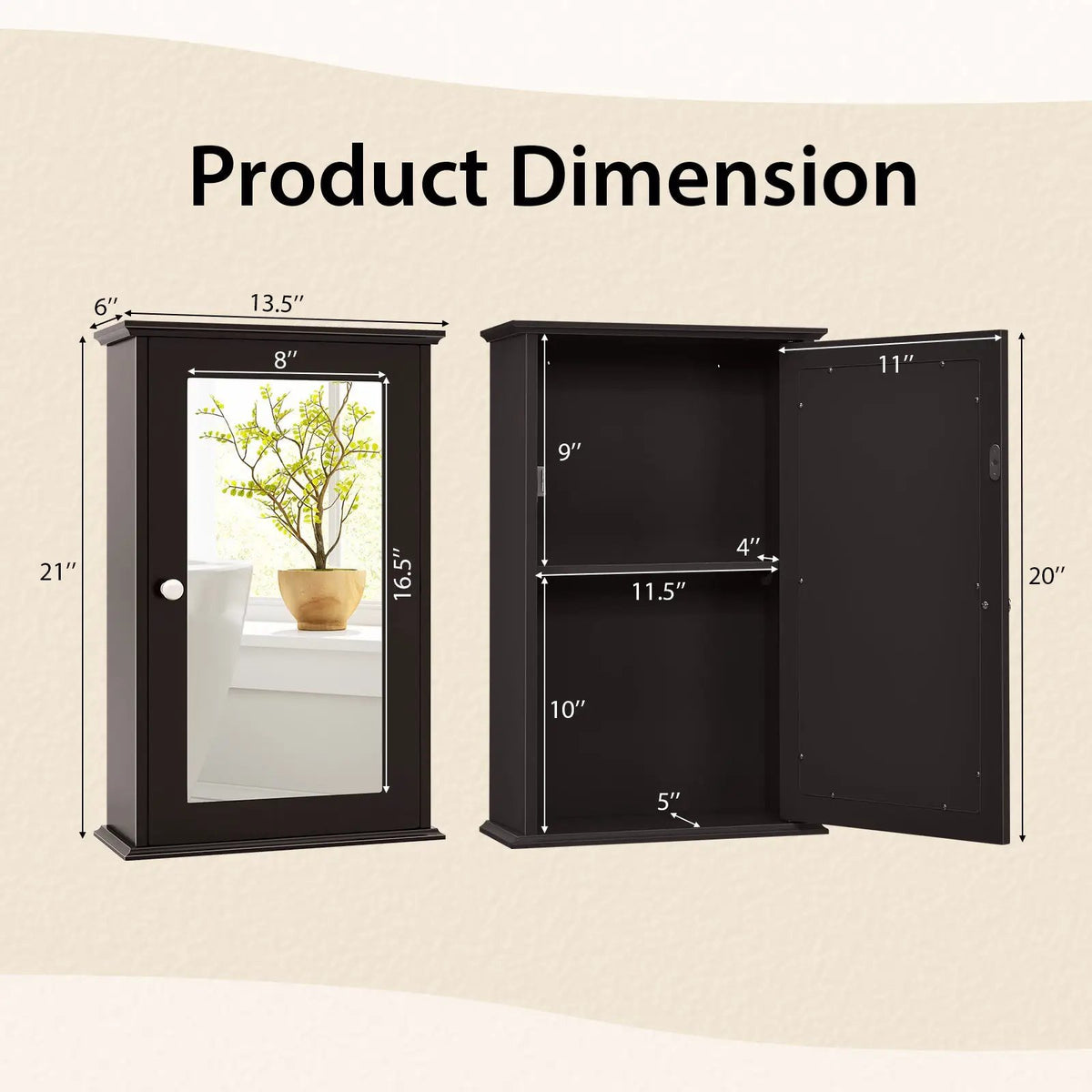 Bathroom Wall Cabinet with Single Mirror Door by DirectDeals