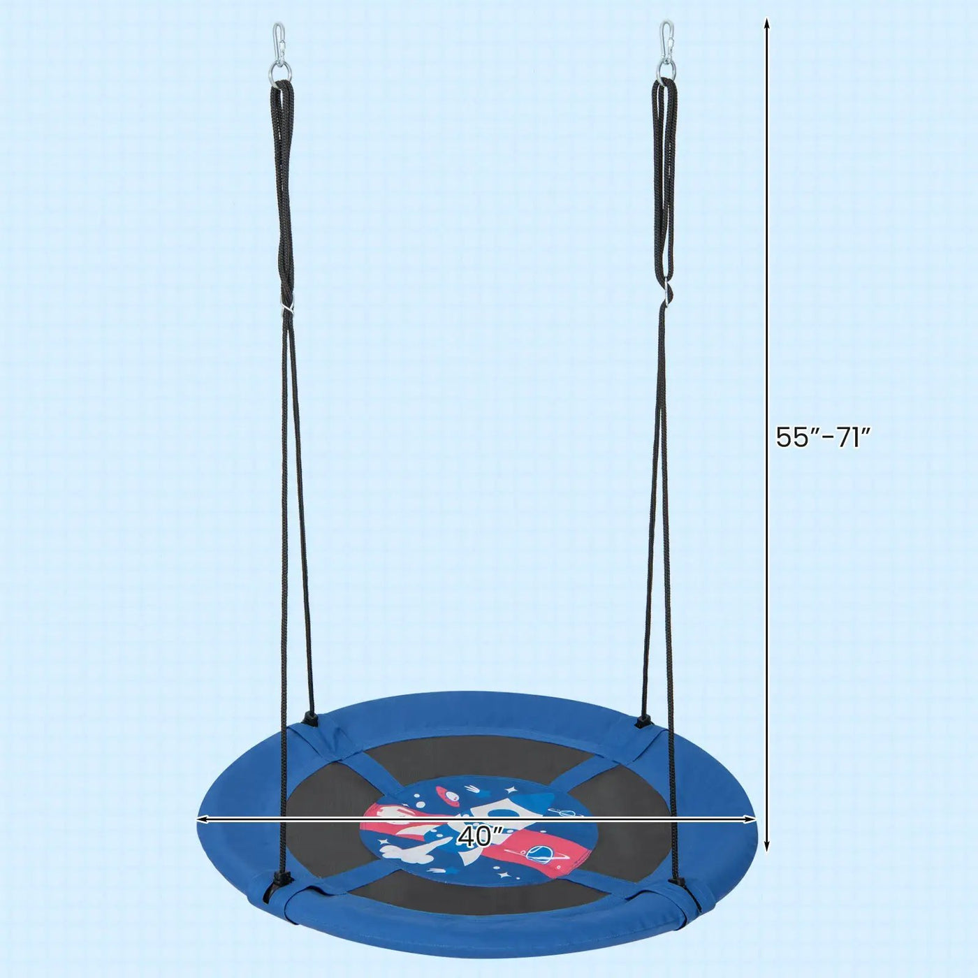 40 Inches Saucer Tree Swing with Adjustable Hanging Ropes and 900D Oxford Fabric by DirectDeals