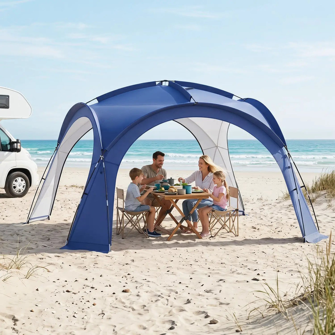 Large Beach Tent for 12-15 People with Removable Sidewalls by DirectDeals