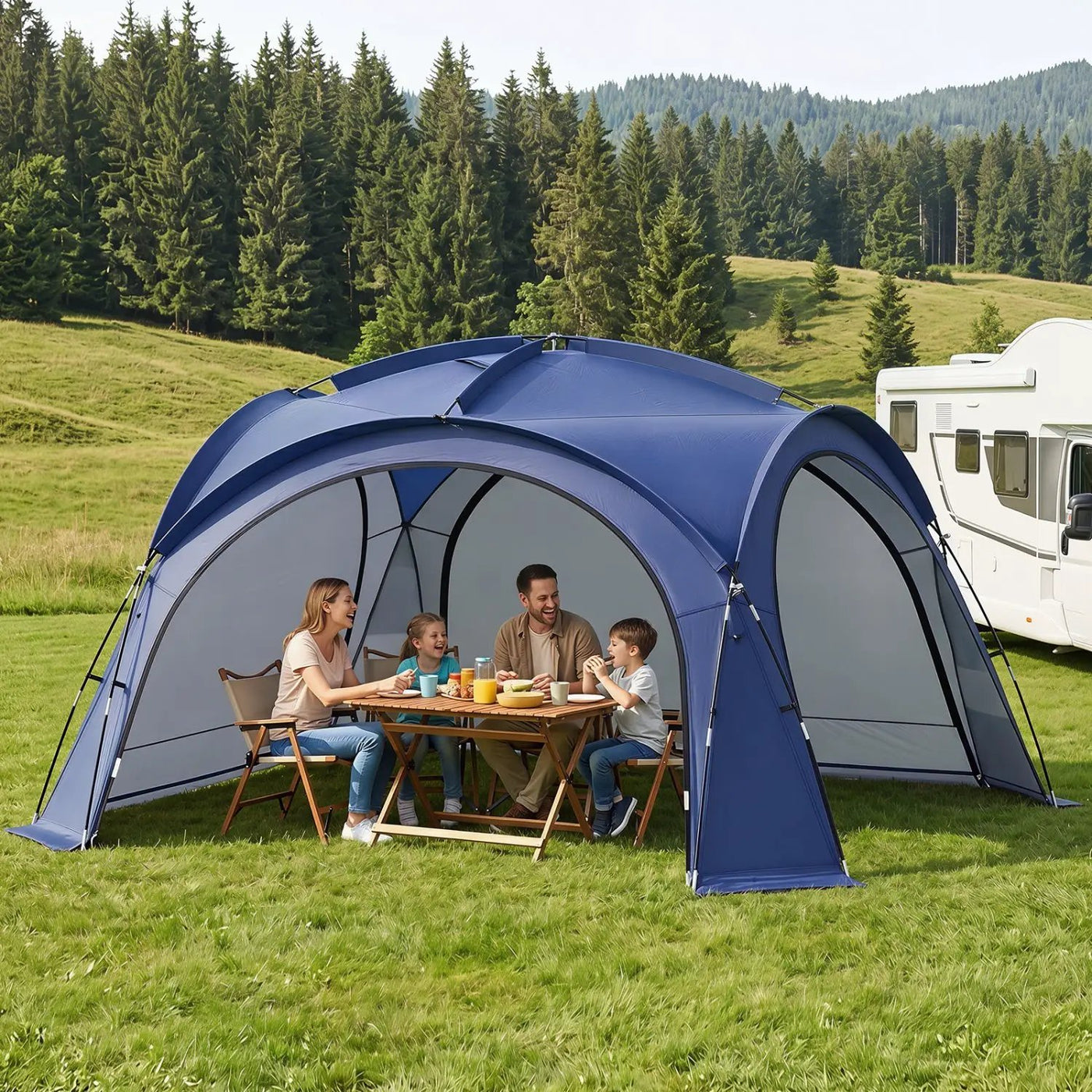 Large Beach Tent for 12-15 People with Removable Sidewalls by DirectDeals