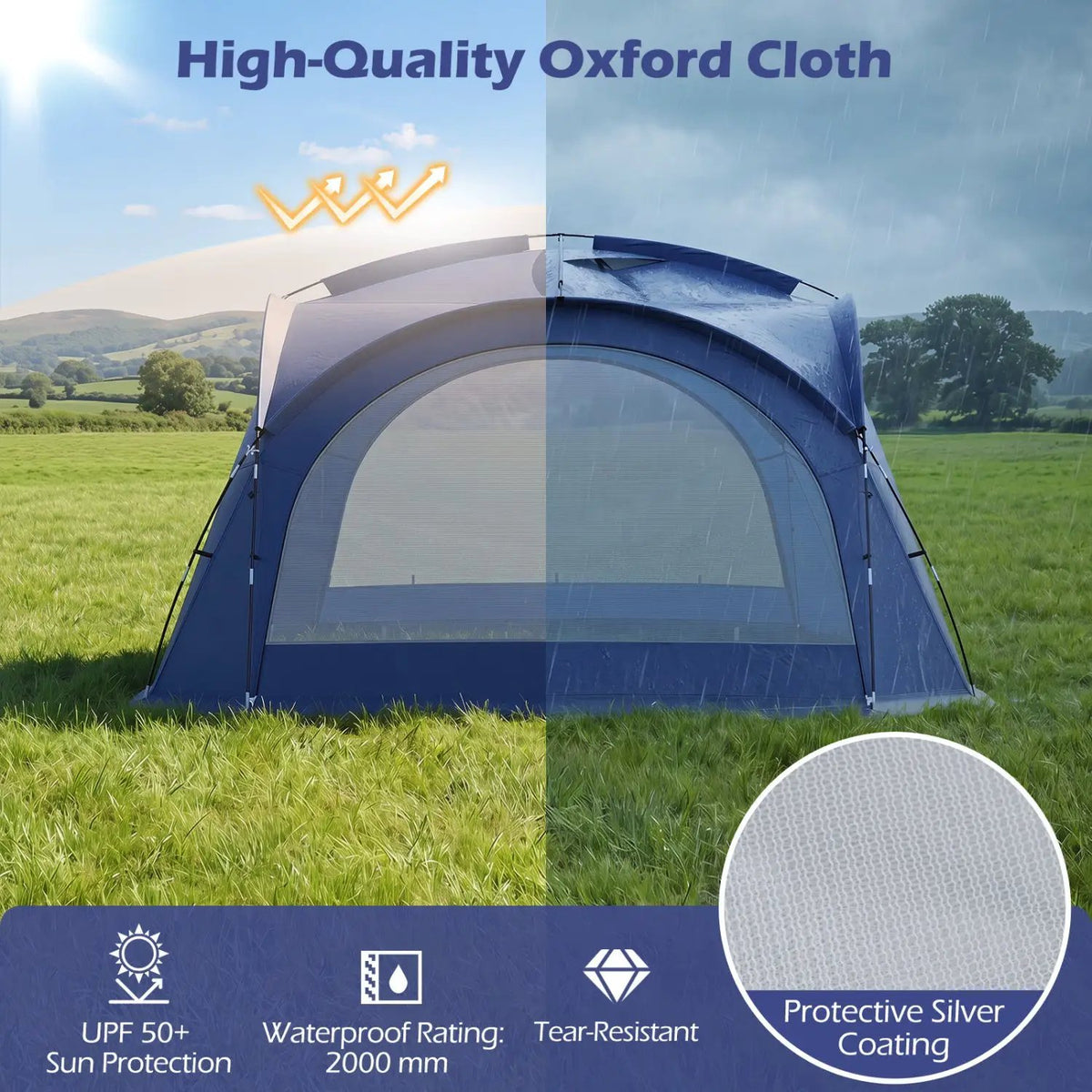 Large Beach Tent for 12-15 People with Removable Sidewalls by DirectDeals