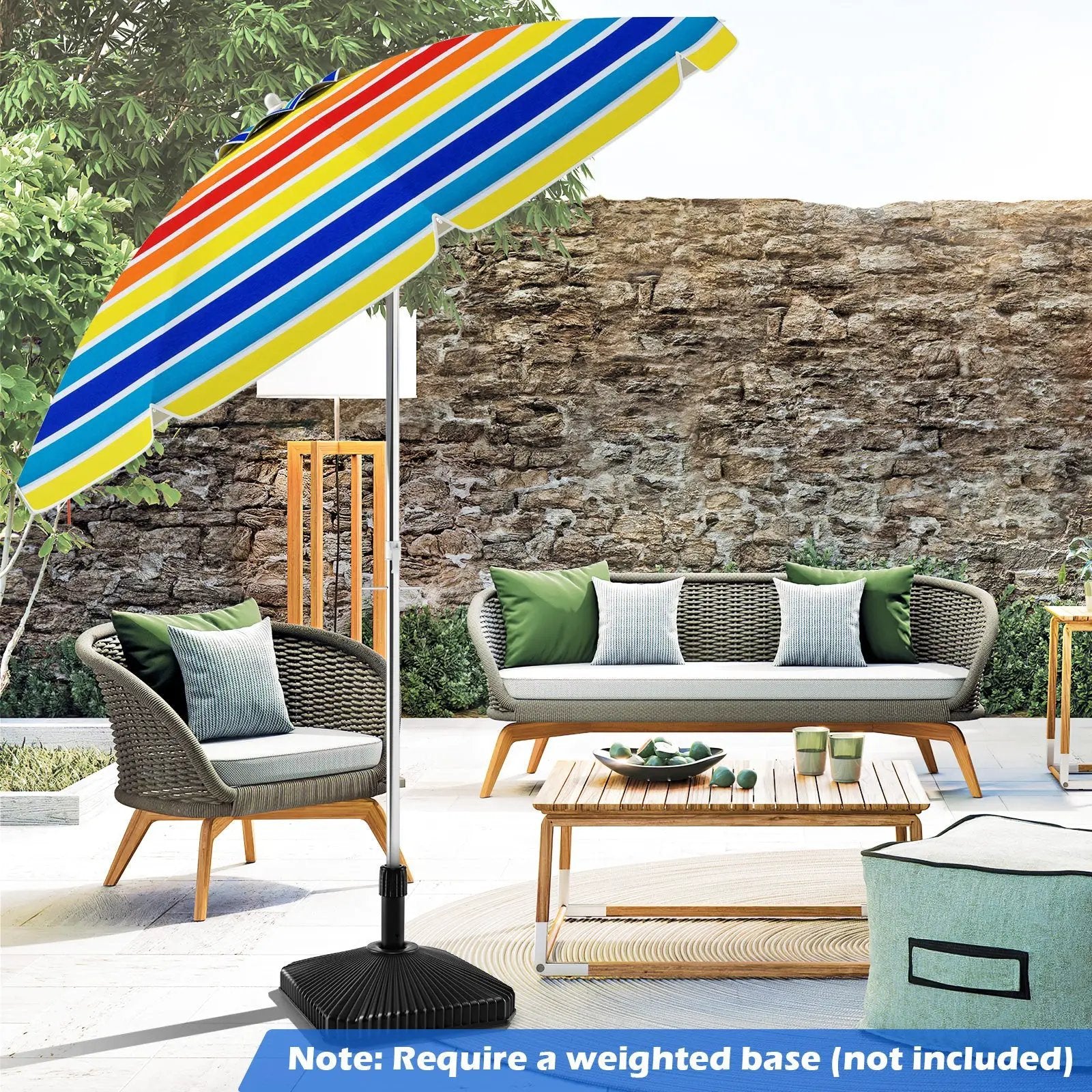 6.5 Feet Beach Umbrella with by DirectDeals