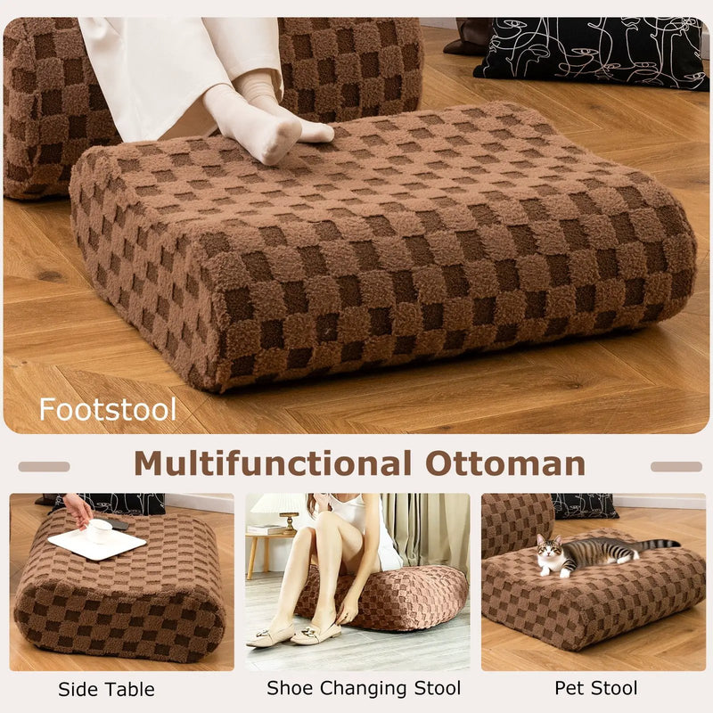 Bean Bag Chair with Ottoman and High Elasticity Sponge by DirectDeals
