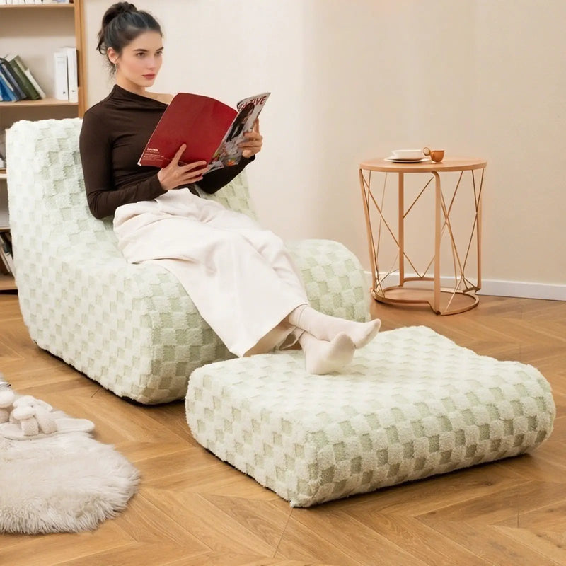 Bean Bag Chair with Ottoman and High Elasticity Sponge by DirectDeals