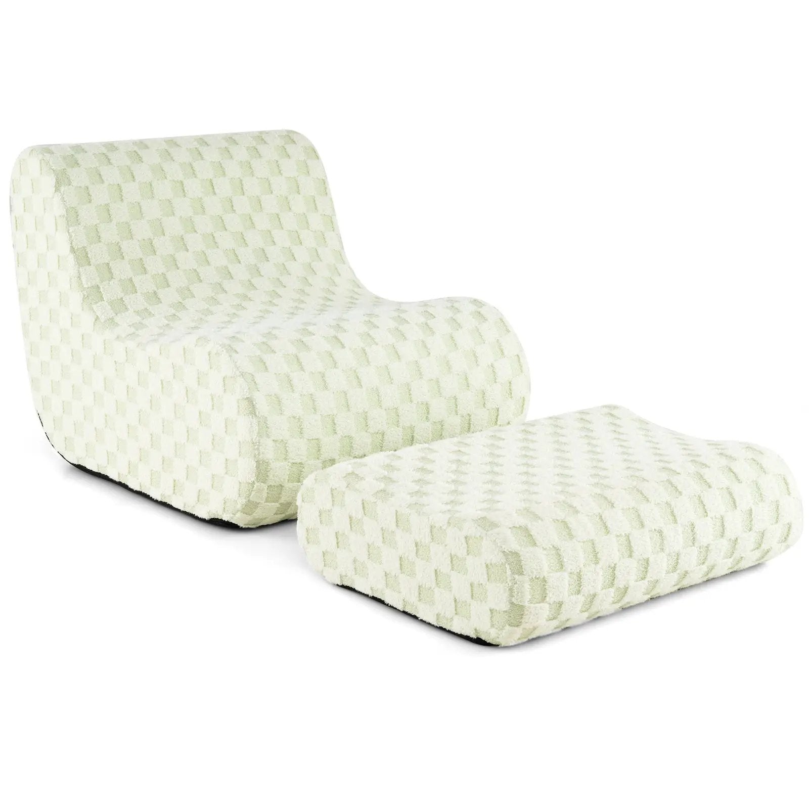 Bean Bag Chair with Ottoman and High Elasticity Sponge by DirectDeals