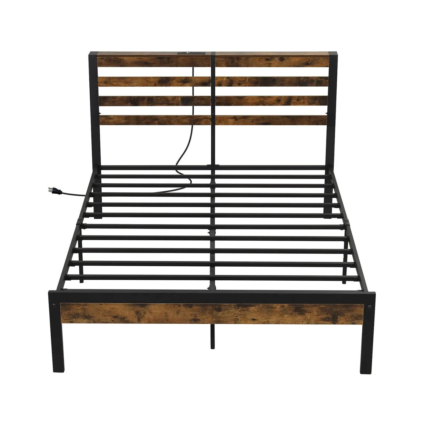 Full/Queen Size Bed Frame with Charging Station and Storage Headboard by DirectDeals