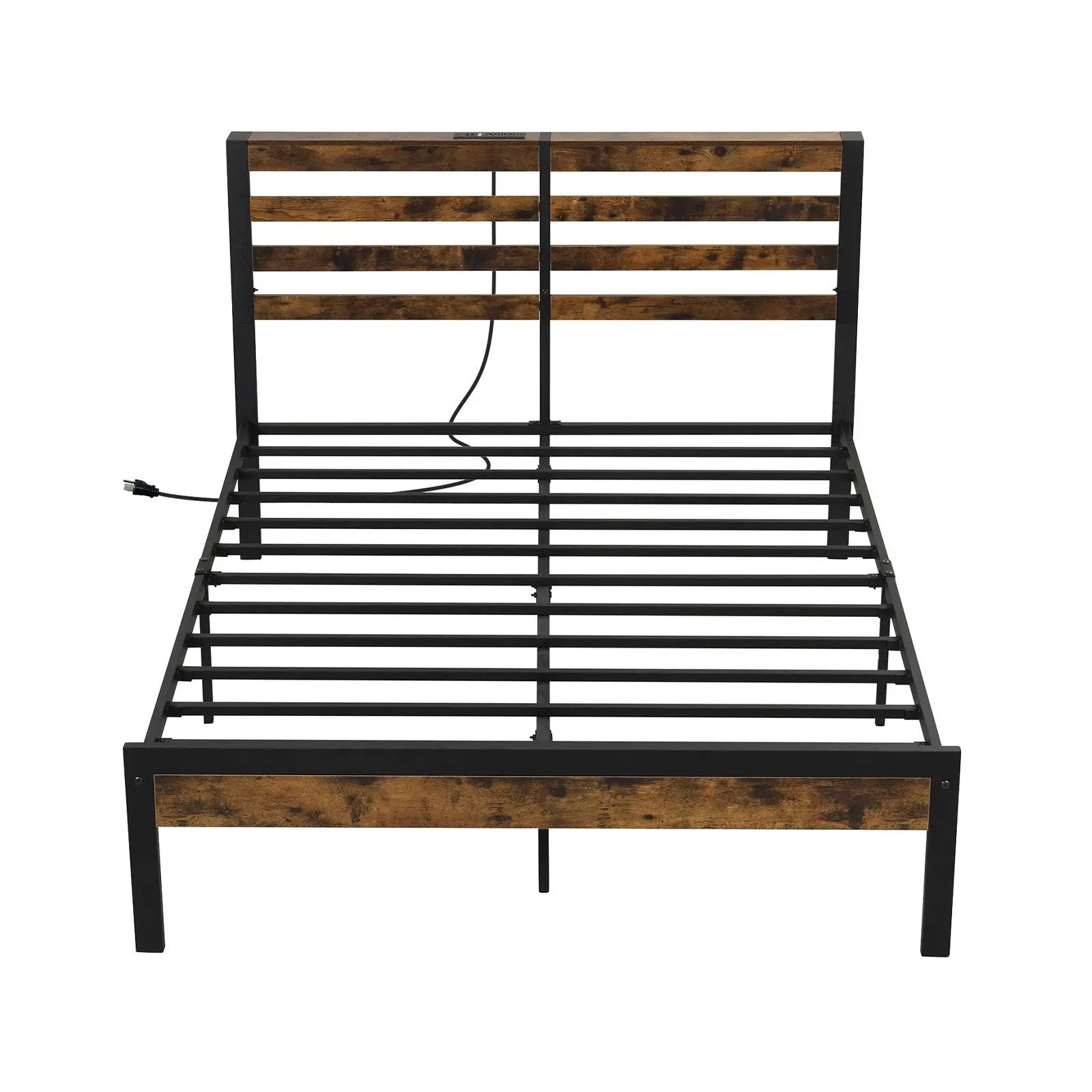 Full/Queen Size Bed Frame with Charging Station and Storage Headboard by DirectDeals