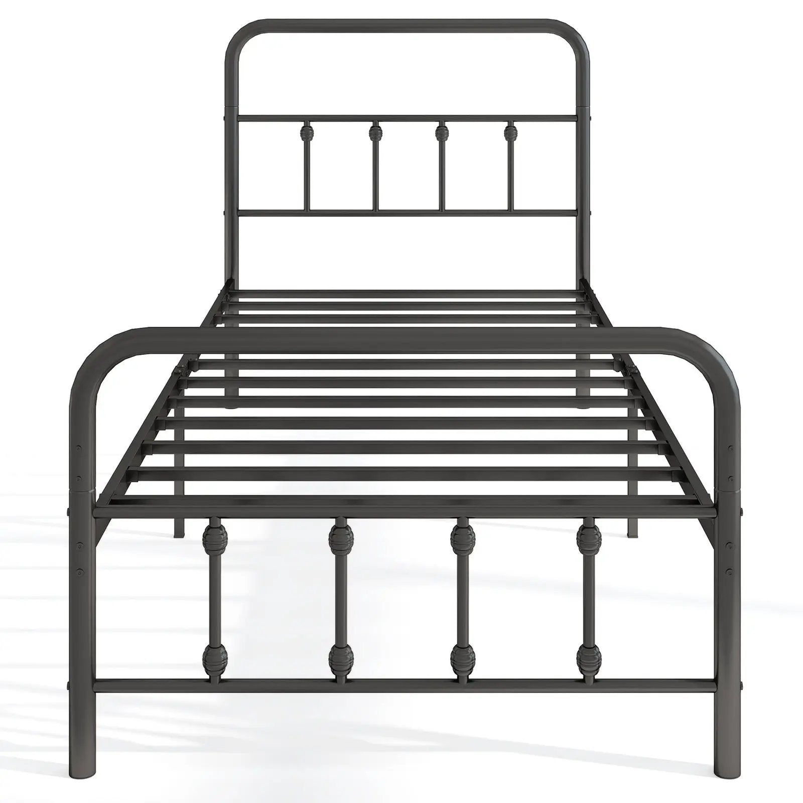 Bed Frame with Headboard and Under Bed Storage Black by DirectDeals