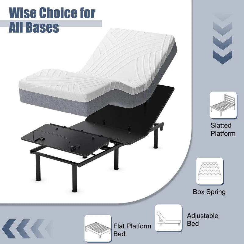3D Bed Mattress Gel Memory Foam Convoluted Foam for Adjustable Bed by DirectDeals