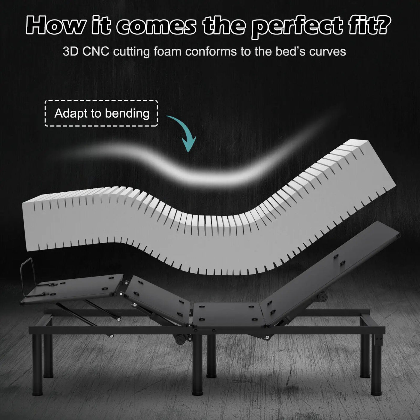 3D Bed Mattress Gel Memory Foam Convoluted Foam for Adjustable Bed by DirectDeals
