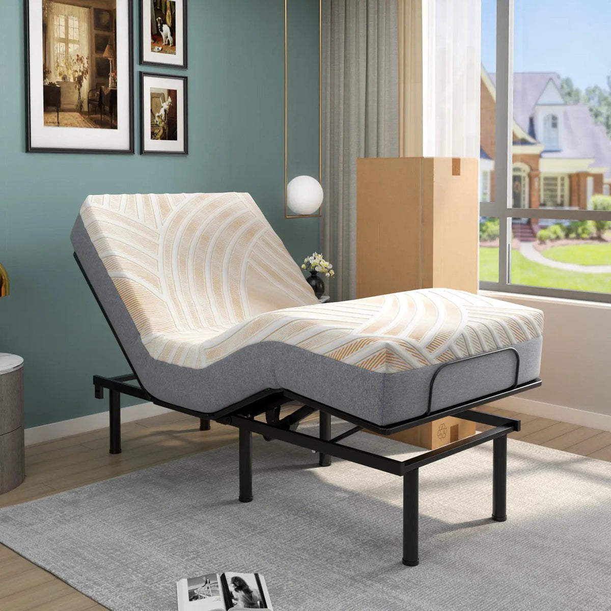 Bed Mattress Memory Foam Twin Size with Jacquard Cover for Adjustable Bed Base by DirectDeals