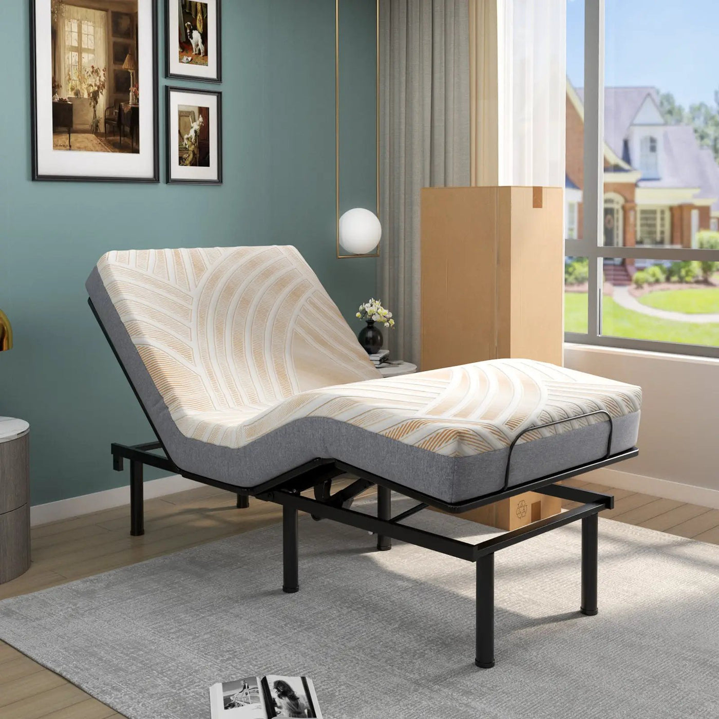 Bed Mattress Memory Foam Twin Size with Jacquard Cover for Adjustable Bed Base by DirectDeals