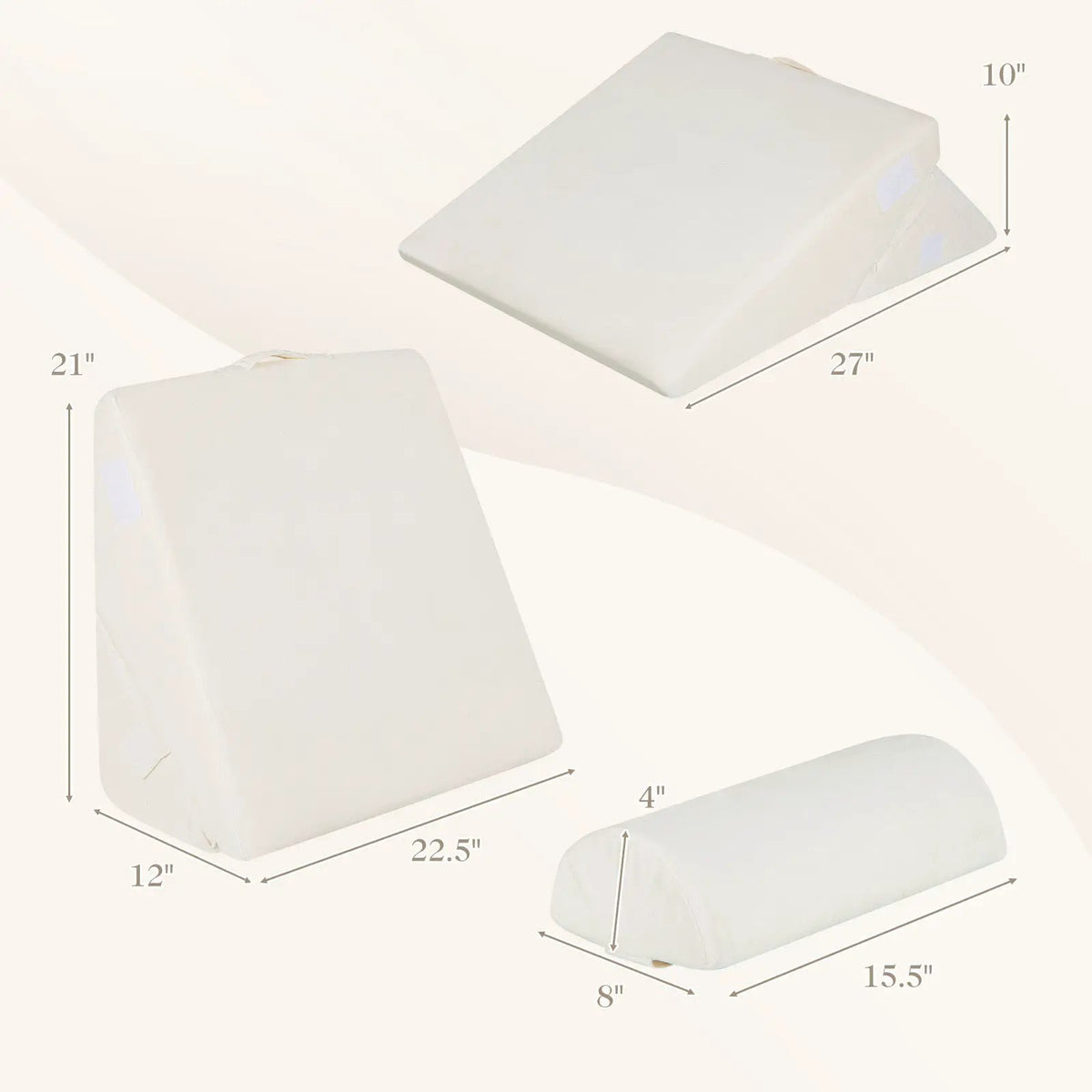 3 Pieces Bed Wedge Pillow Set with Air Memory Foam by DirectDeals