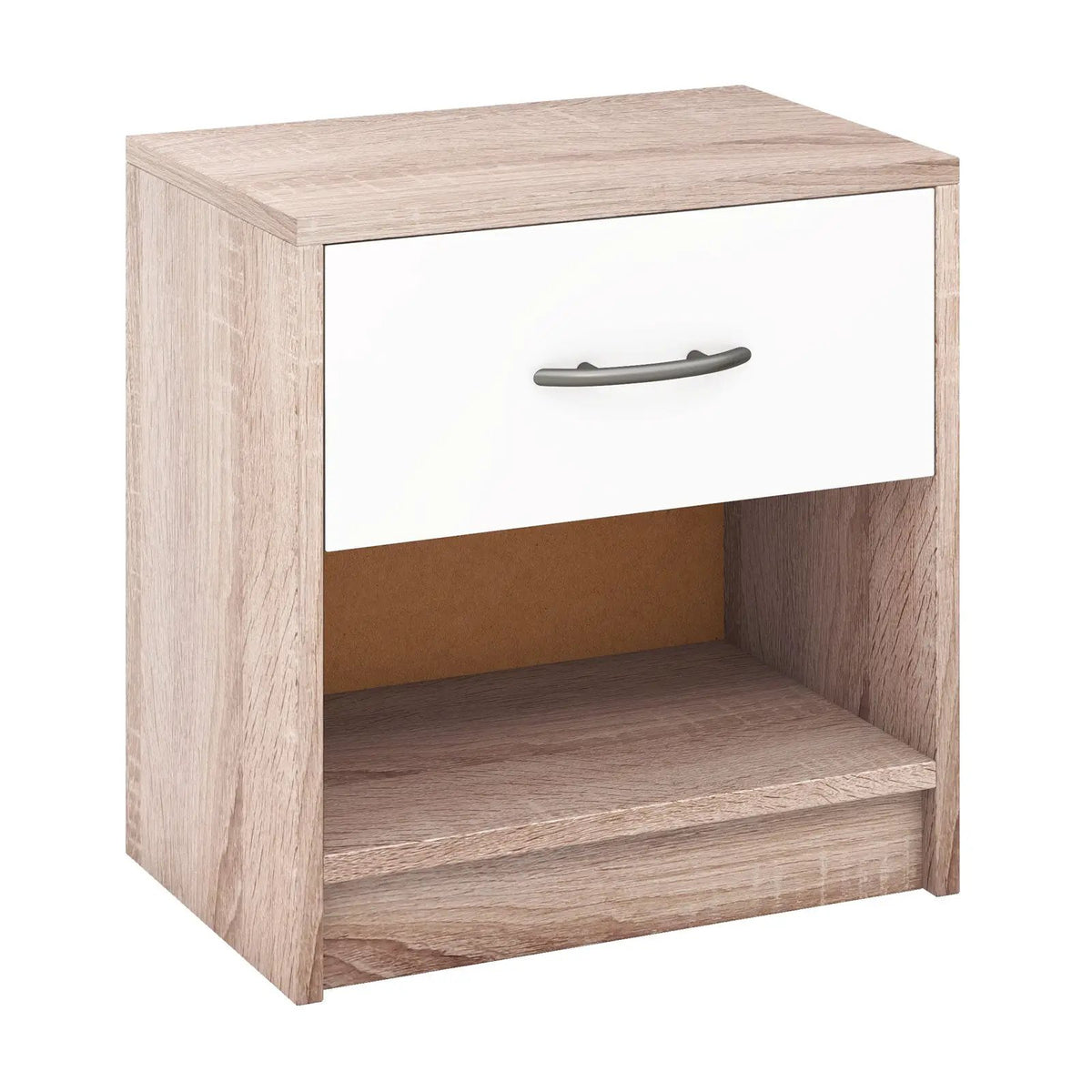 Bedside Table Nightstand with Drawer and Open Storage Shelf by DirectDeals