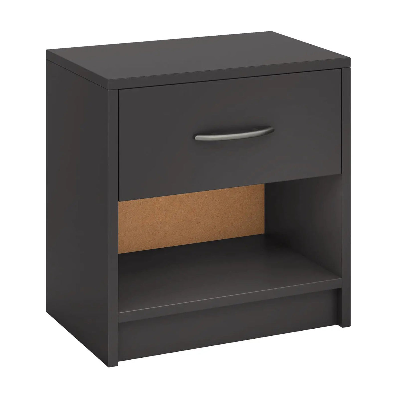 Bedside Table Nightstand with Drawer and Open Storage Shelf by DirectDeals