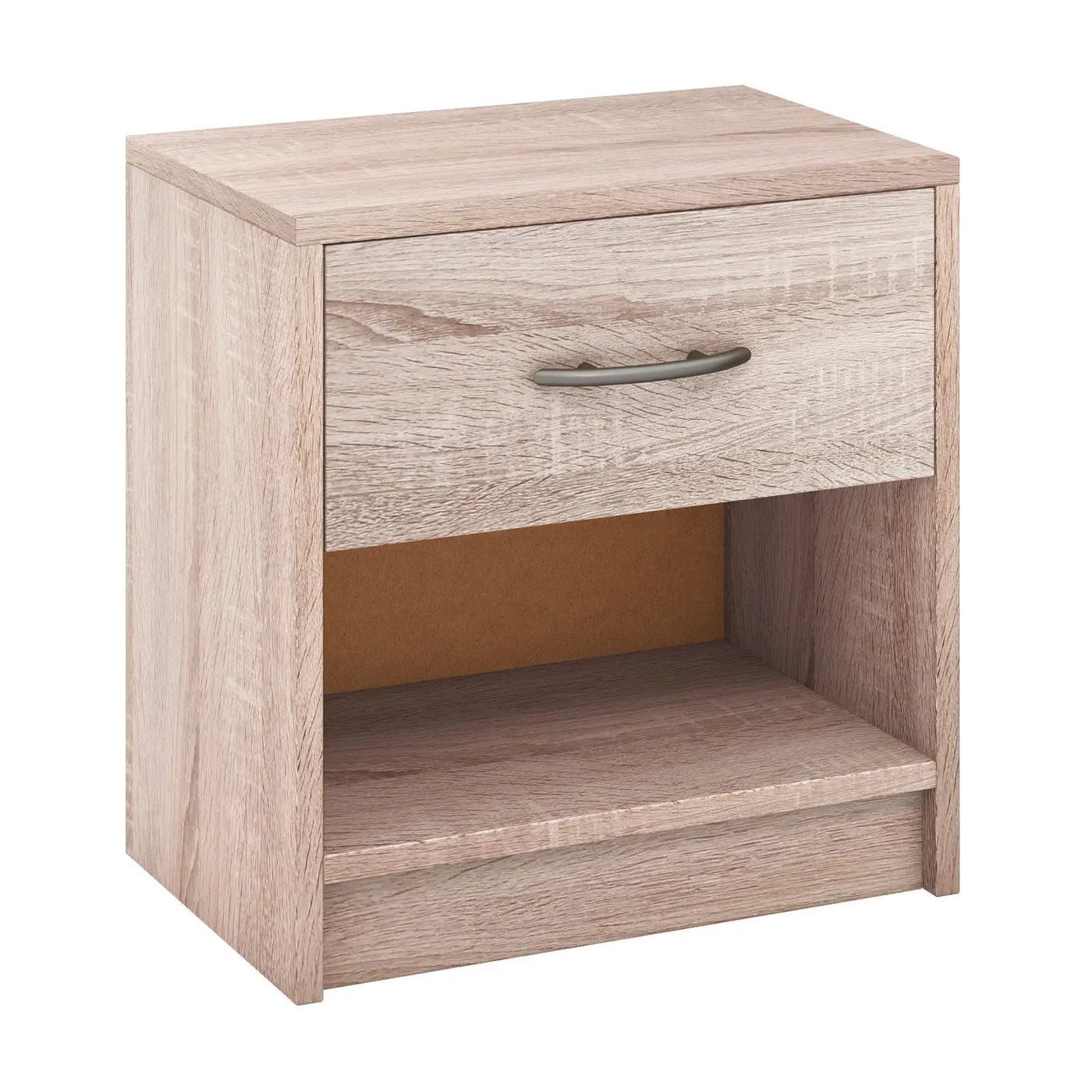 Bedside Table Nightstand with Drawer and Open Storage Shelf by DirectDeals