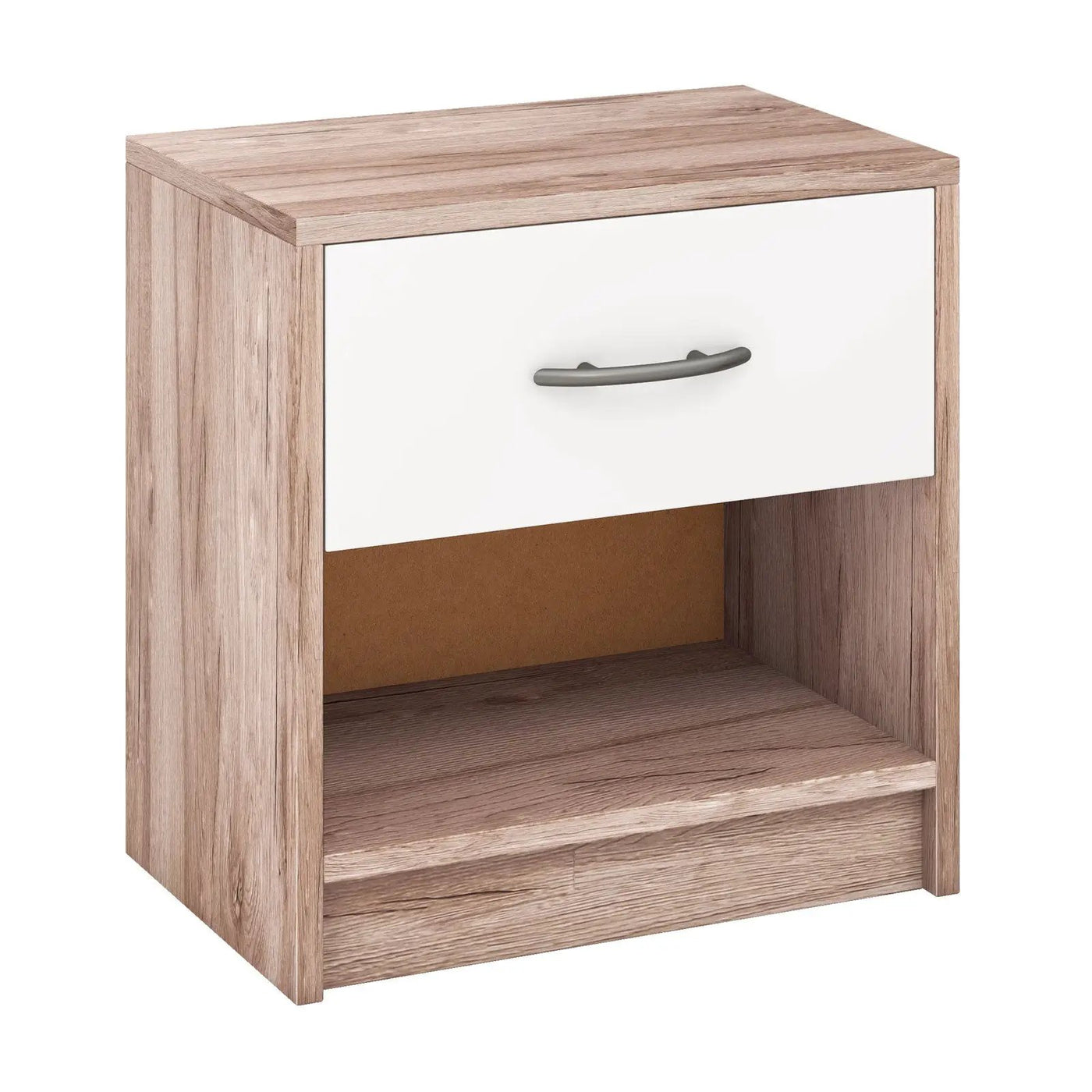 Bedside Table Nightstand with Drawer and Open Storage Shelf by DirectDeals
