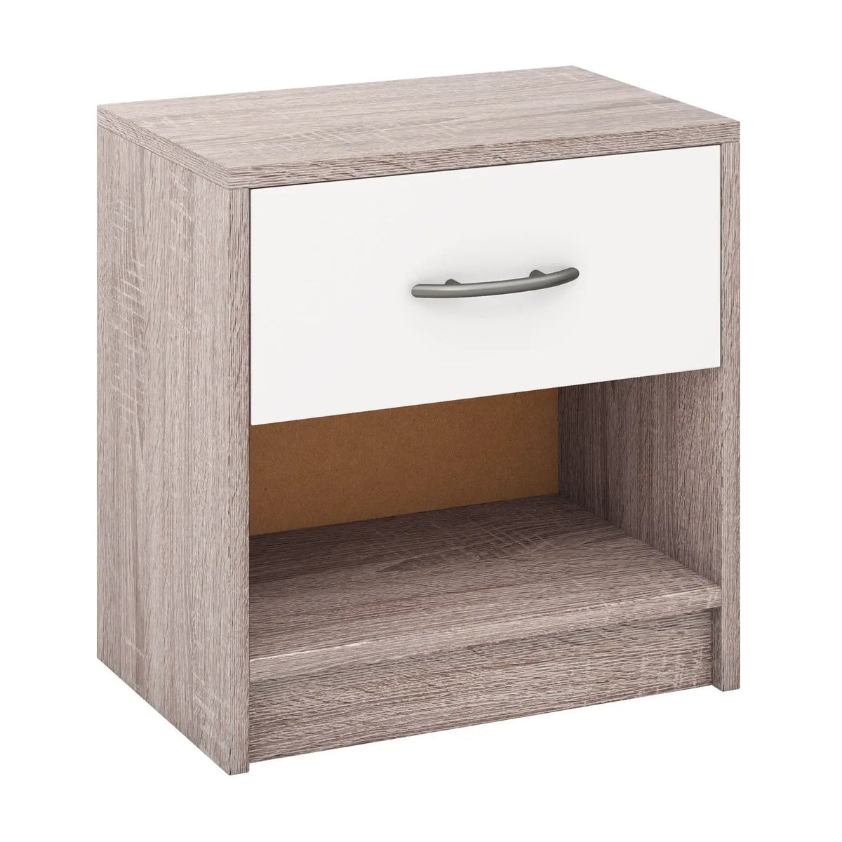 Bedside Table Nightstand with Drawer and Open Storage Shelf by DirectDeals