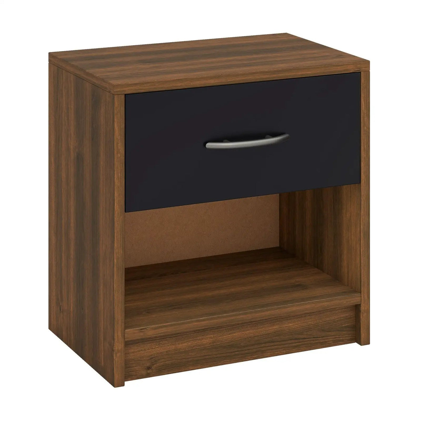 Bedside Table Nightstand with Drawer and Open Storage Shelf by DirectDeals