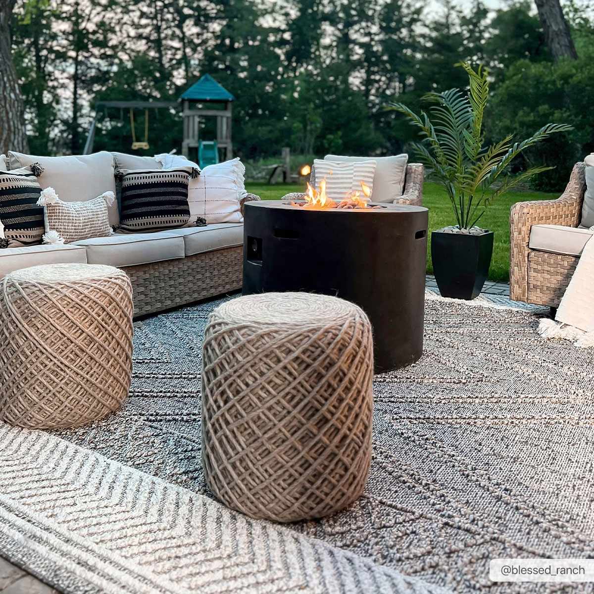 Beige Charcoal Areli Outdoor Area Rug by Boutique Rugs