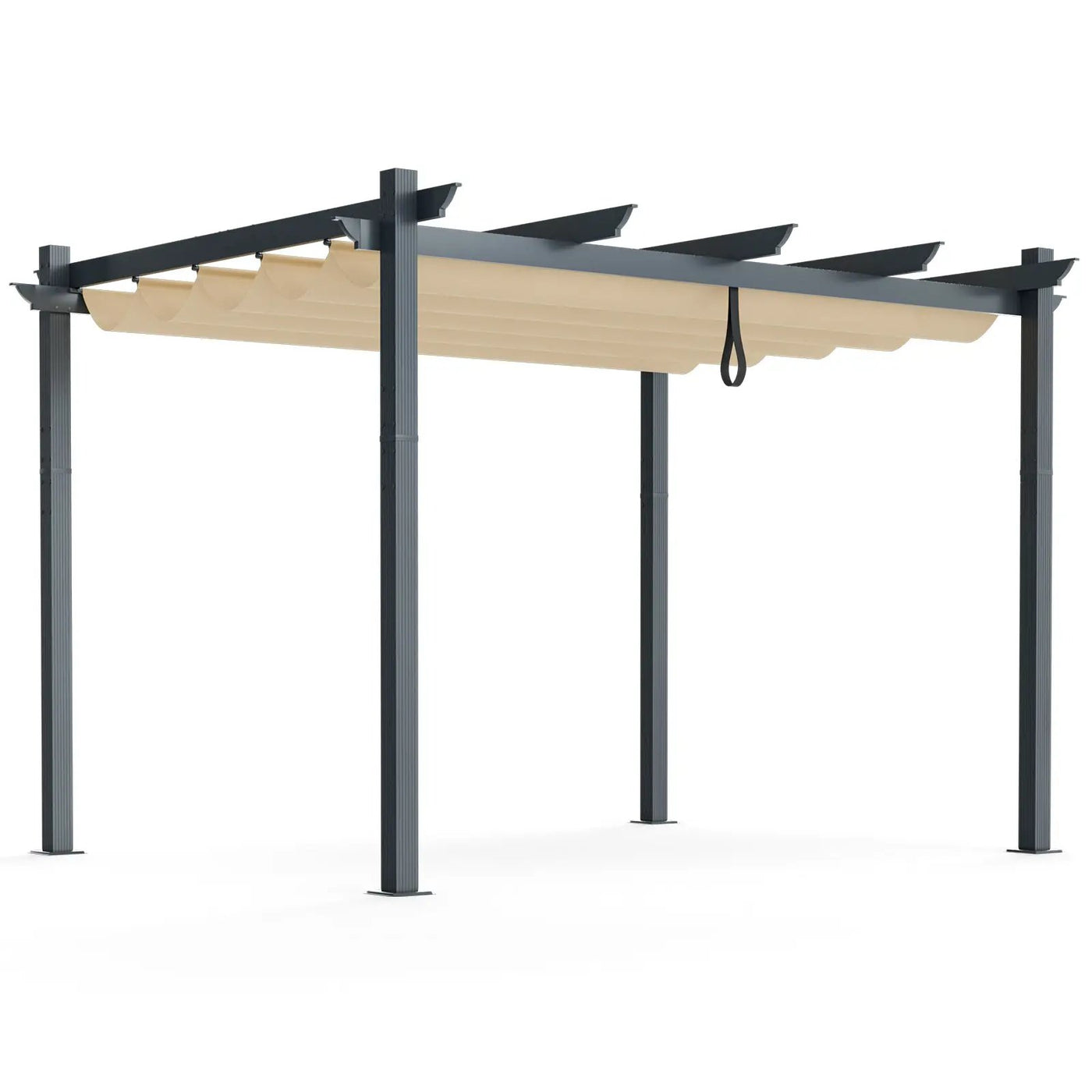 10 x 12 Feet Outdoor Aluminum Retractable Pergola Canopy Shelter Grape Trellis by DirectDeals