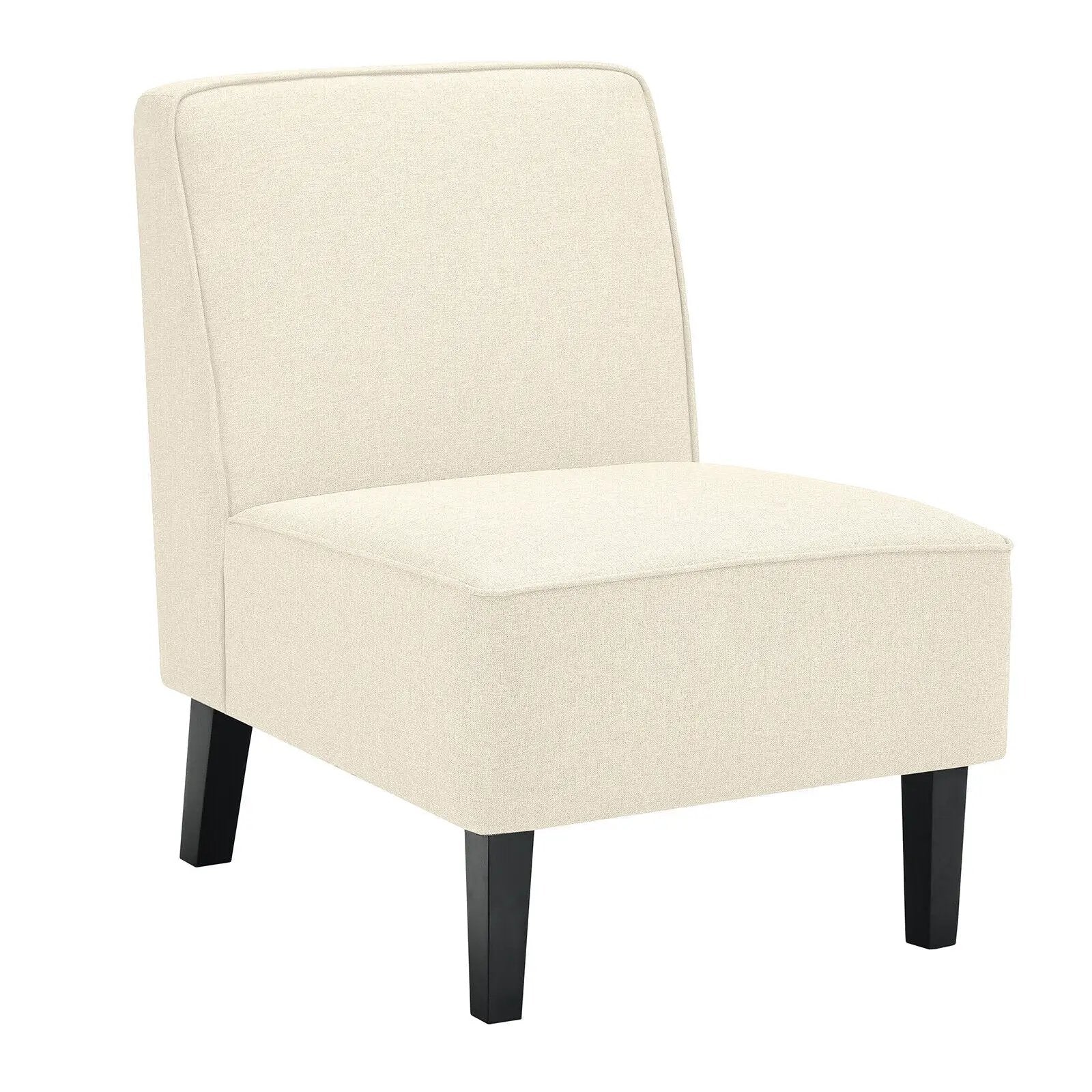 Modern Armless Accent Sofa Chair with Rubber Wood Legs by DirectDeals