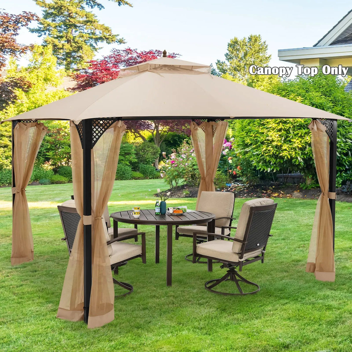 10 x 12 Feet Gazebo Replacement Top with Air Vent and Drainage Holes by DirectDeals