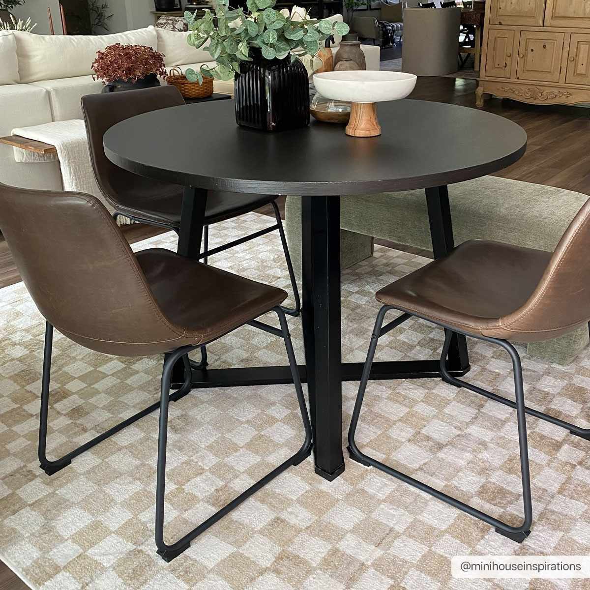 Benjy Cream & Gold Checkered Area Rug by Hauteloom