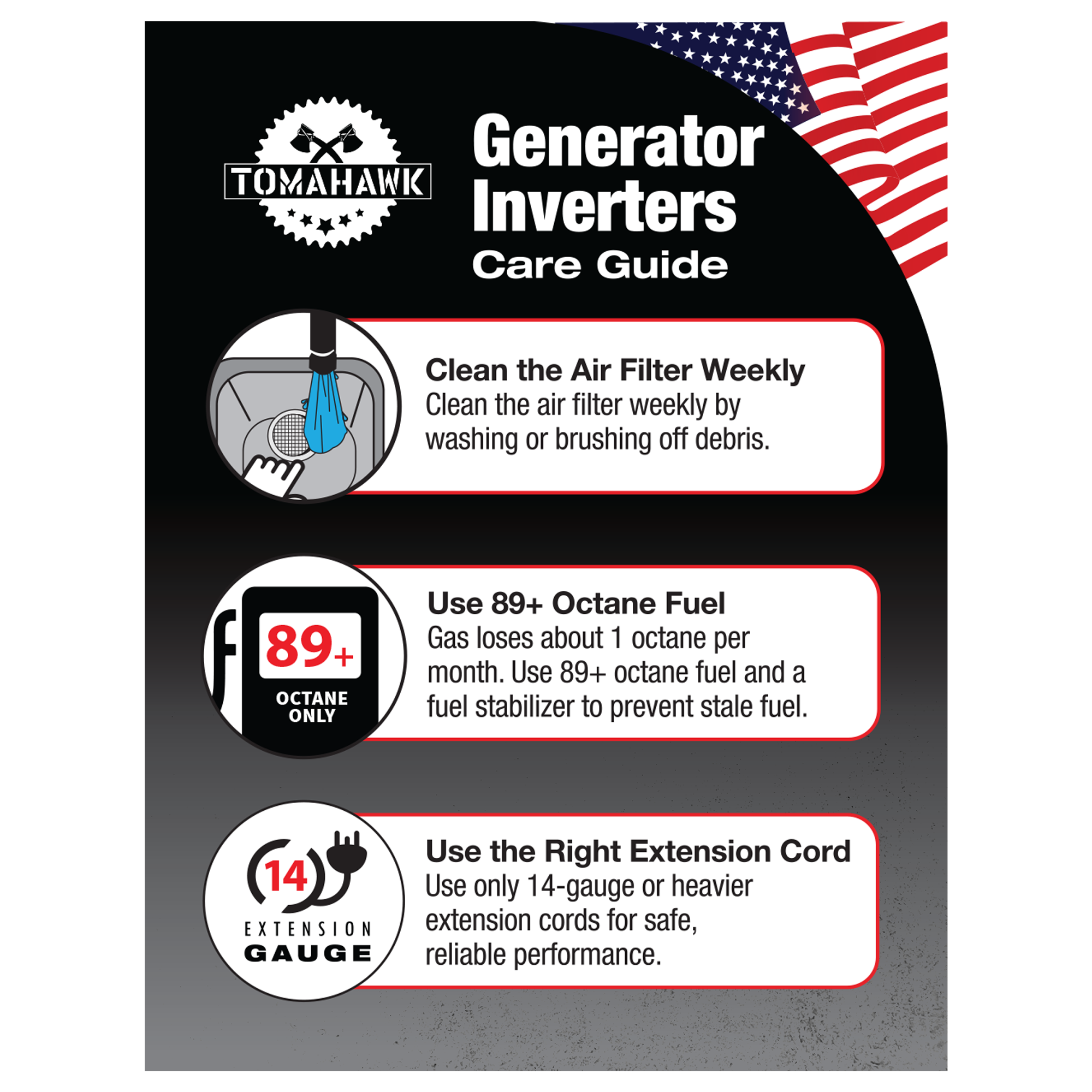 2000 Watt Inverter Generator Super Quiet Portable Gas Power Professional Use by Tomahawk Power