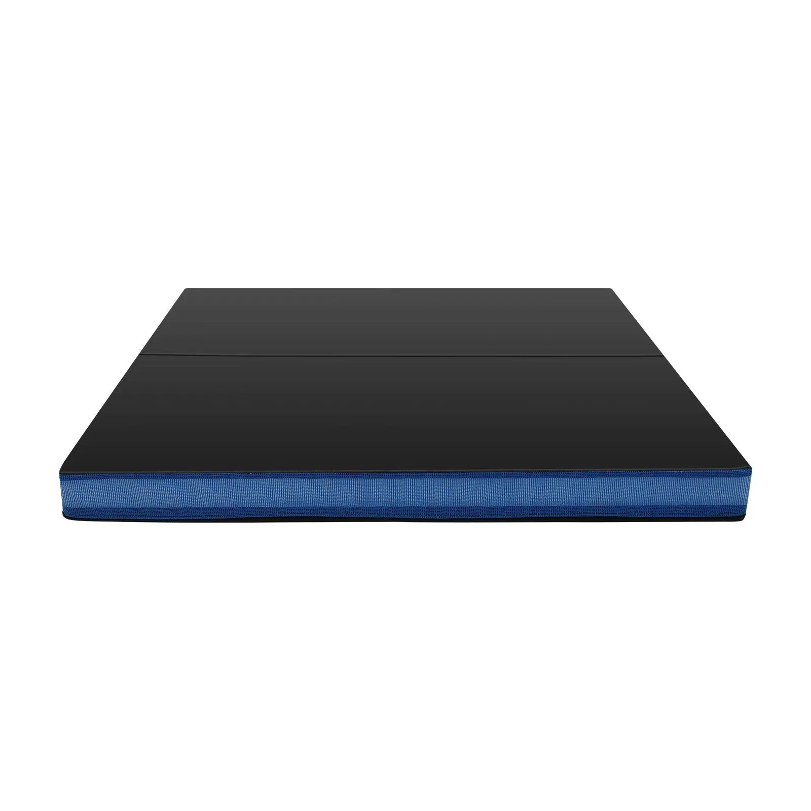 Bi-Fold Gymnastics Mat Thick Folding Exercise Mat with Carrying Handles-Black by DirectDeals