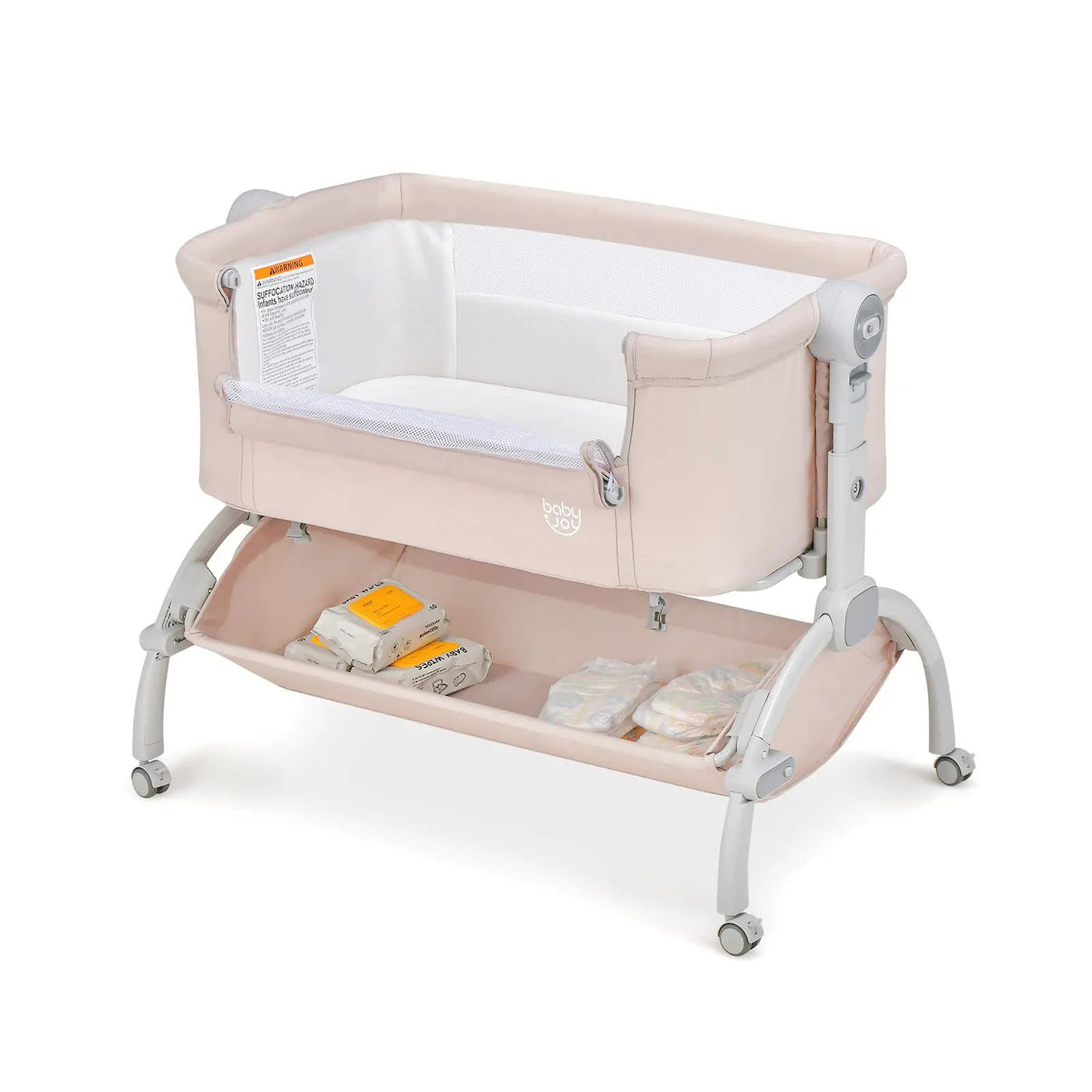 3-in-1 Baby Bassinet with Double-Lock Design and Adjustable Heights by DirectDeals