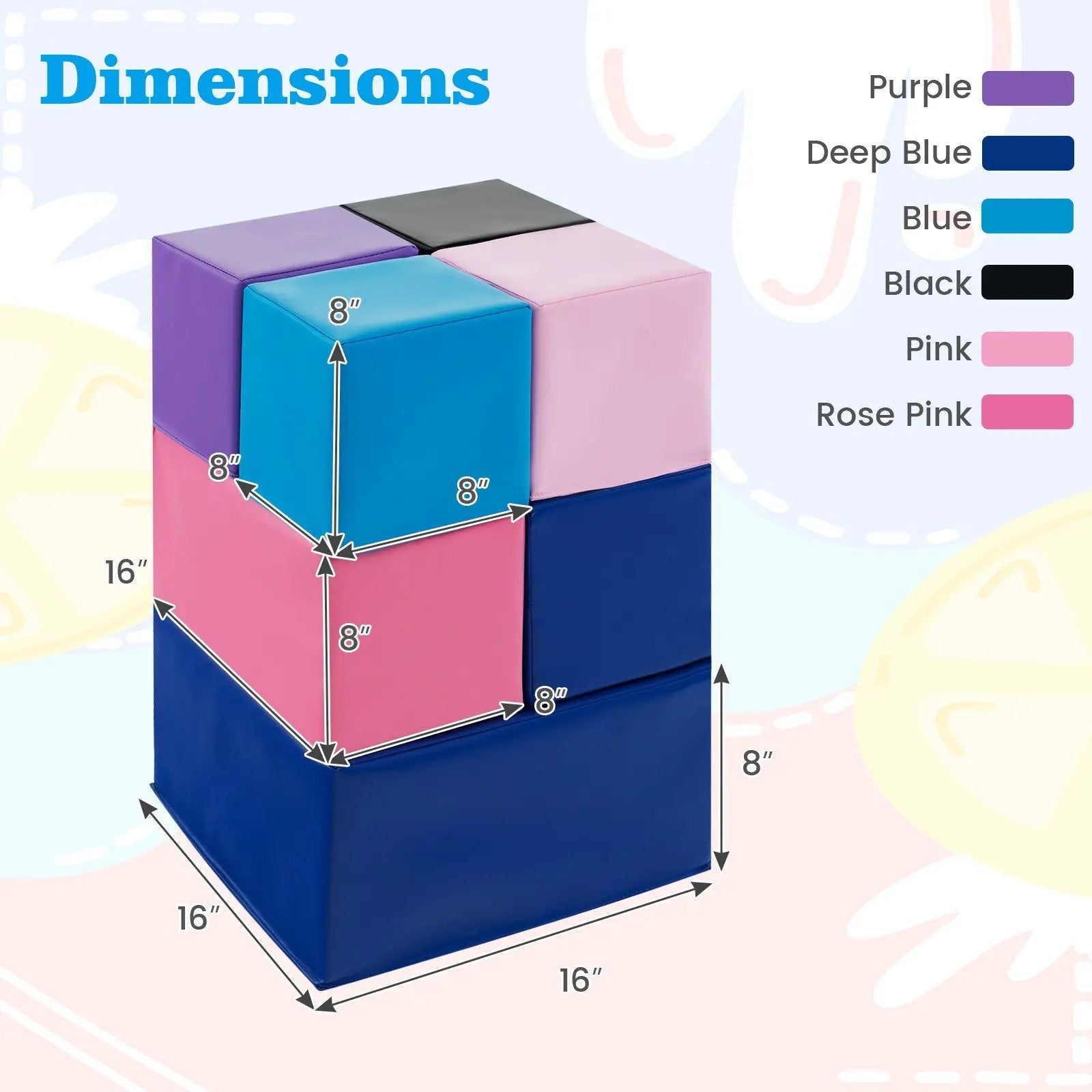 7-Piece Big Foam Building Blocks for Toddlers and Kids by DirectDeals