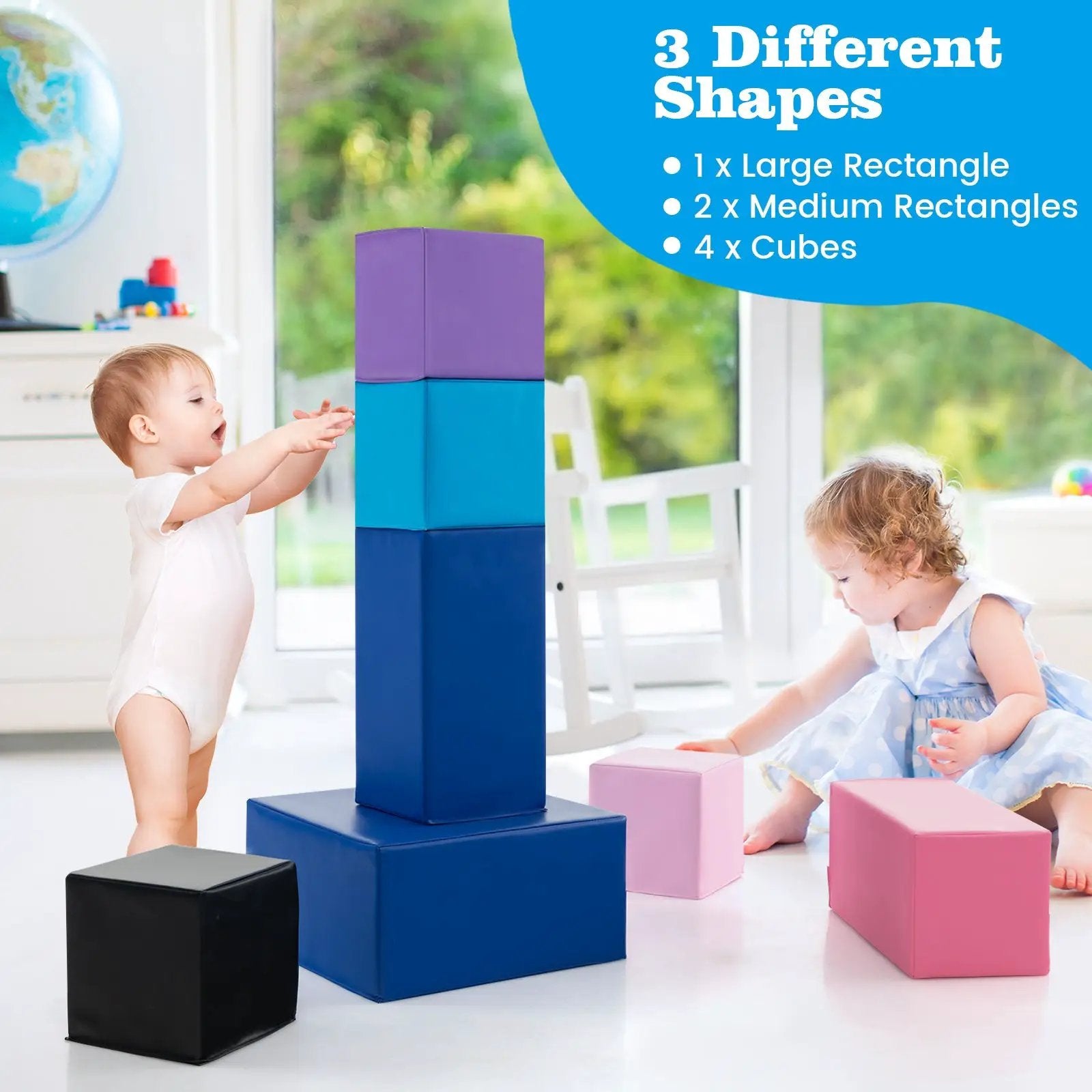 7-Piece Big Foam Building Blocks for Toddlers and Kids by DirectDeals