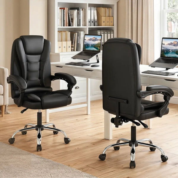 Executive Office Chair with Linkage Armrests & Reclining Back