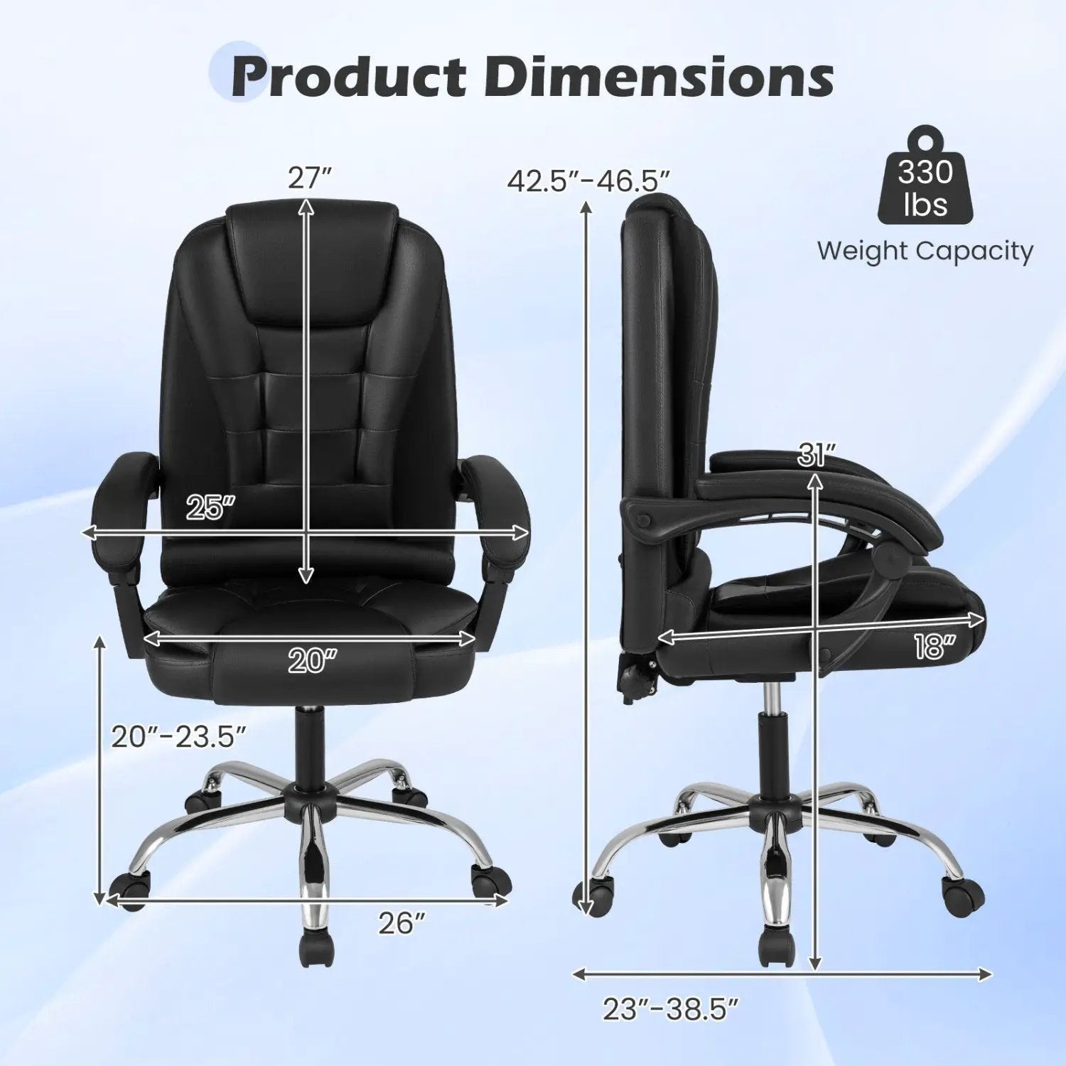 Executive Office Chair with Linkage Armrests & Reclining Back by DirectDeals