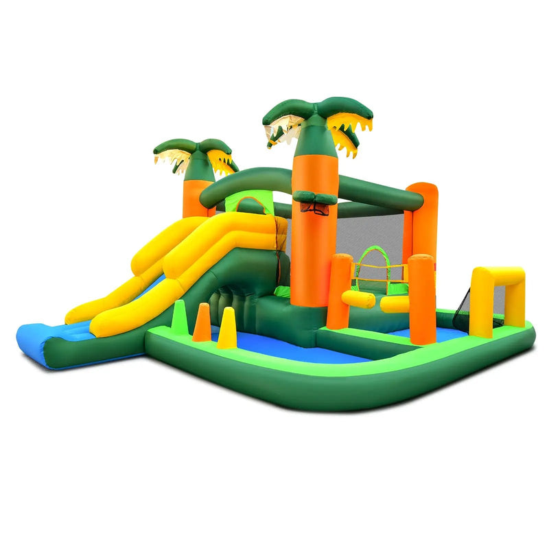 Big Inflatable Bounce House with Slide and Ball Pits for Indoor and Outdoor with 735W Blower by DirectDeals