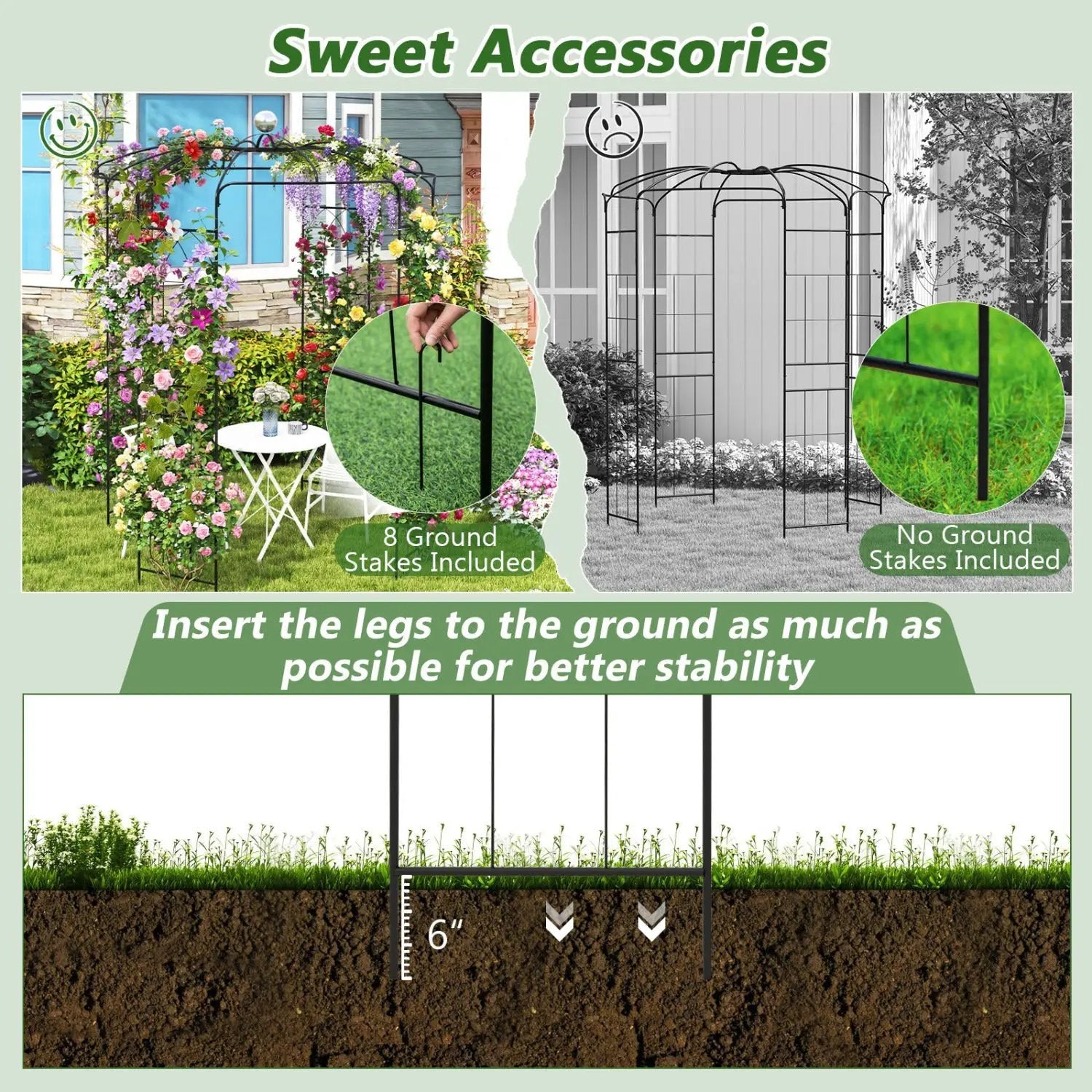 Birdcage Shape Gazebo for Climbing Plants and Wedding Ceremony Decoration by DirectDeals