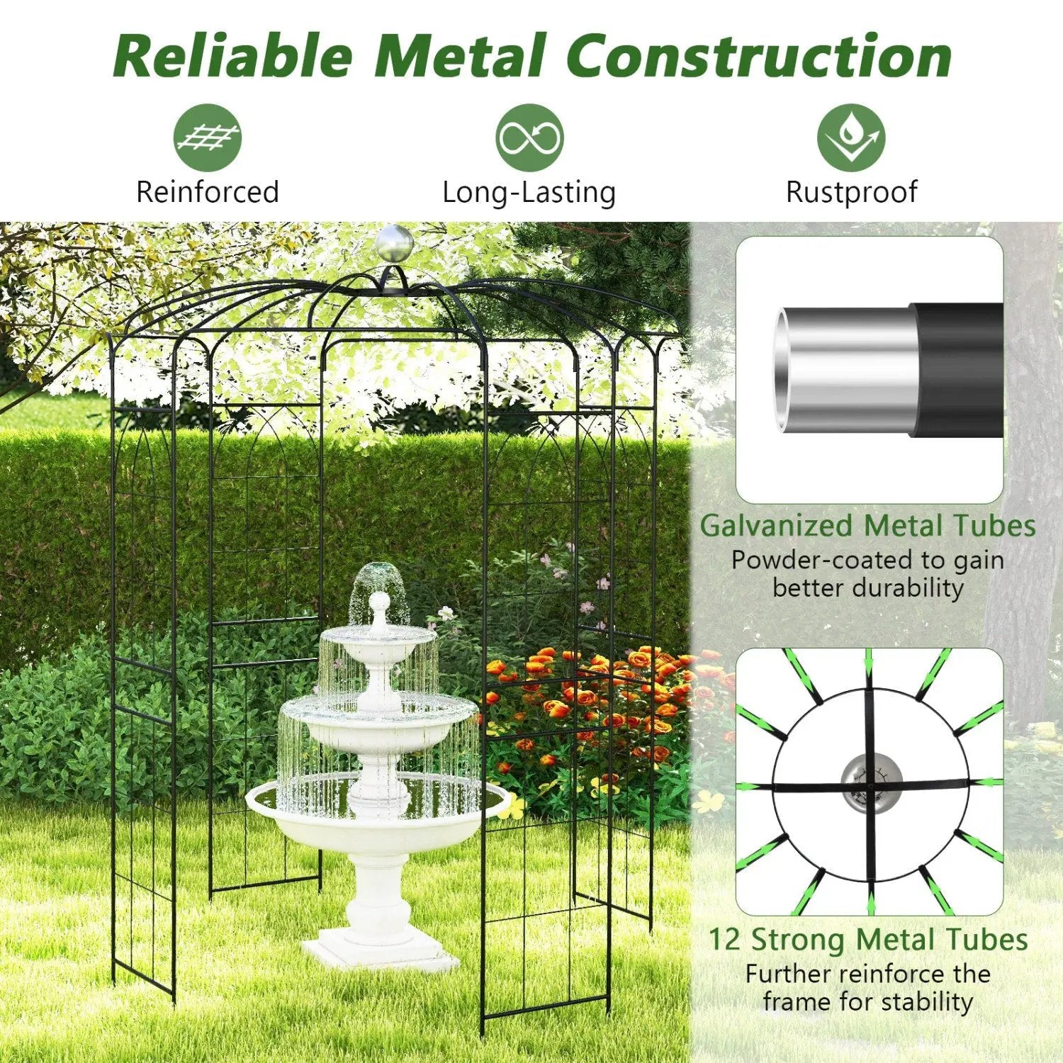 Birdcage Shape Gazebo for Climbing Plants and Wedding Ceremony Decoration by DirectDeals