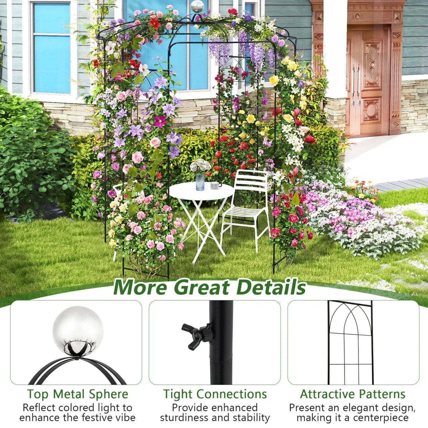Birdcage Shape Gazebo for Climbing Plants and Wedding Ceremony Decoration by DirectDeals