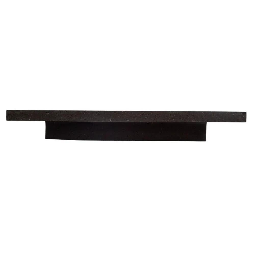 Black Andesite Natural Stone Rectangular Vessel Sink Honed Matte 20x33 by GobekDesign